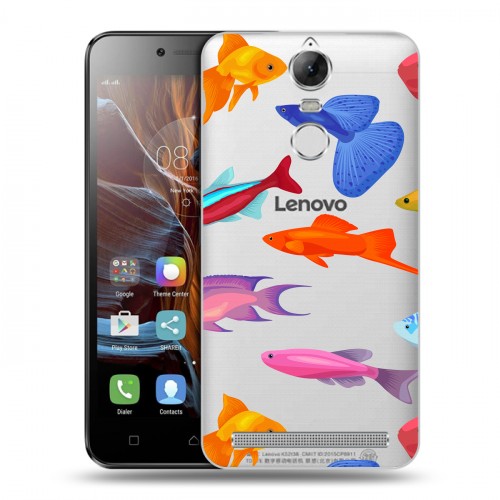Полупрозрачный дизайнерский пластиковый чехол для Lenovo K5 Note Прозрачные рыбы
