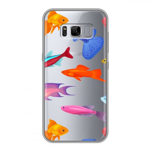 Полупрозрачный дизайнерский пластиковый чехол для Samsung Galaxy S8 Plus Прозрачные рыбы