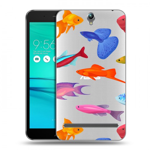 Полупрозрачный дизайнерский пластиковый чехол для ASUS ZenFone Go ZB690KG Прозрачные рыбы