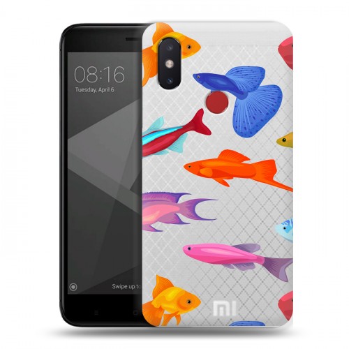 Полупрозрачный дизайнерский пластиковый чехол для Xiaomi Mi8 SE Прозрачные рыбы