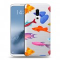 Полупрозрачный дизайнерский пластиковый чехол для Meizu 16th Plus Прозрачные рыбы