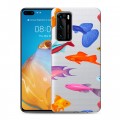 Полупрозрачный дизайнерский пластиковый чехол для Huawei P40 Прозрачные рыбы