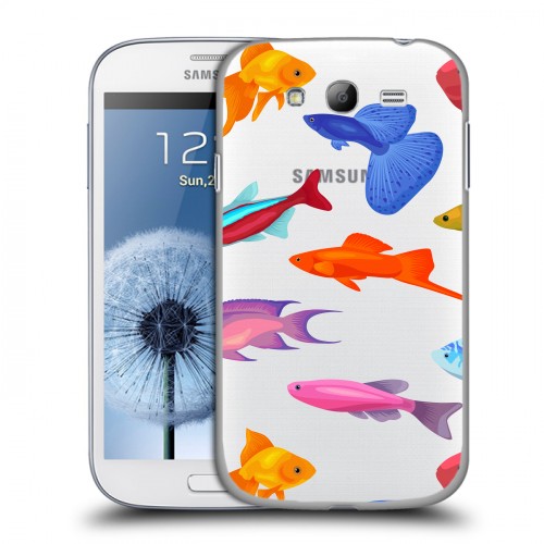 Полупрозрачный дизайнерский пластиковый чехол для Samsung Galaxy Grand Прозрачные рыбы