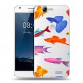 Полупрозрачный дизайнерский пластиковый чехол для Huawei Ascend G7 Прозрачные рыбы