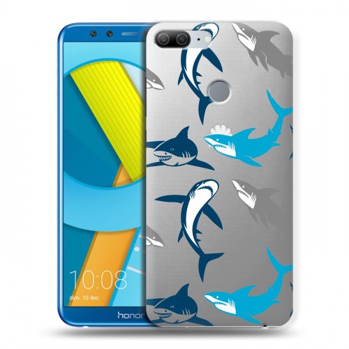 Полупрозрачный дизайнерский пластиковый чехол для Huawei Honor 9 Lite Прозрачные рыбы