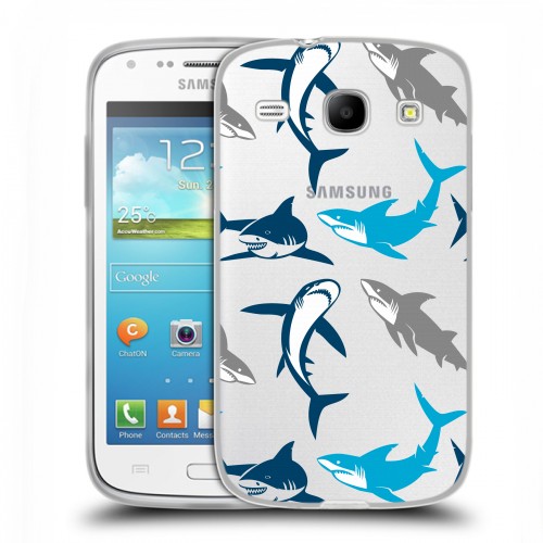 Полупрозрачный дизайнерский пластиковый чехол для Samsung Galaxy Core Прозрачные рыбы