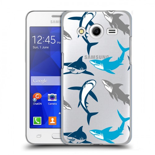 Полупрозрачный дизайнерский пластиковый чехол для Samsung Galaxy Core 2 Прозрачные рыбы