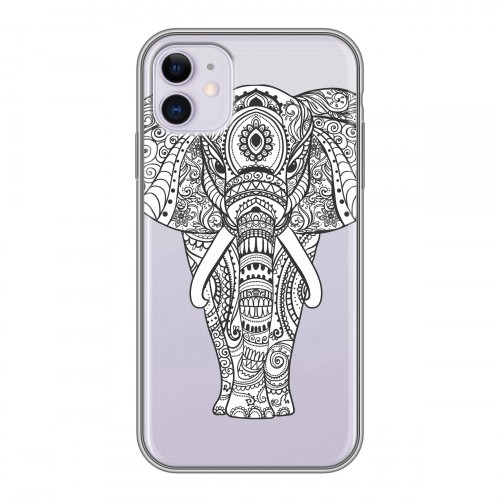 Полупрозрачный дизайнерский силиконовый чехол для Iphone 11 Животный арт
