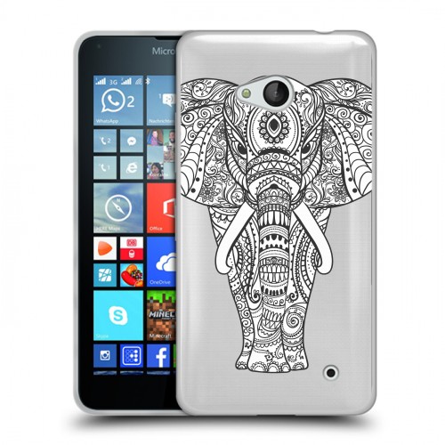 Полупрозрачный дизайнерский пластиковый чехол для Microsoft Lumia 640 Животный арт