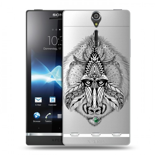 Полупрозрачный дизайнерский пластиковый чехол для Sony Xperia S Животный арт