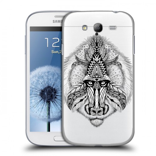 Полупрозрачный дизайнерский пластиковый чехол для Samsung Galaxy Grand Животный арт