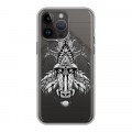 Полупрозрачный дизайнерский пластиковый чехол для Iphone 14 Pro Max Животный арт
