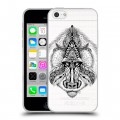 Полупрозрачный дизайнерский пластиковый чехол для Iphone 5c Животный арт