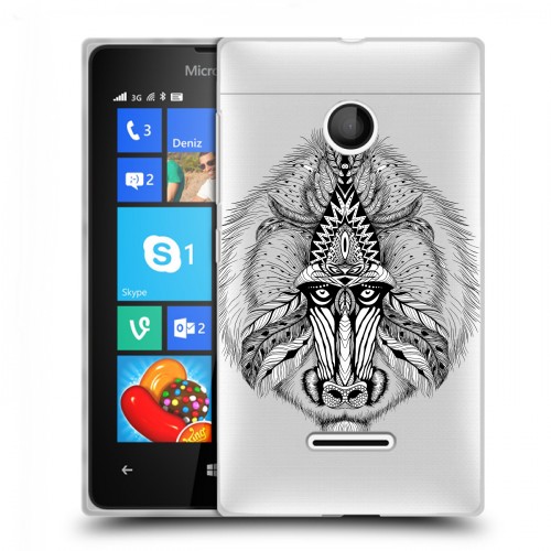 Полупрозрачный дизайнерский пластиковый чехол для Microsoft Lumia 435 Животный арт