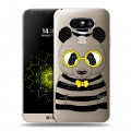 Полупрозрачный дизайнерский пластиковый чехол для LG G5 Прозрачные панды