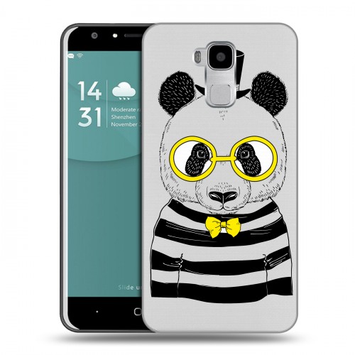 Полупрозрачный дизайнерский пластиковый чехол для Doogee Y6 Прозрачные панды