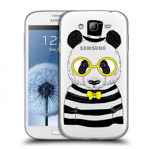 Полупрозрачный дизайнерский пластиковый чехол для Samsung Galaxy Grand Прозрачные панды