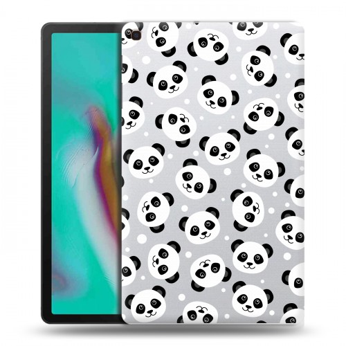 Полупрозрачный дизайнерский пластиковый чехол для Samsung Galaxy Tab A 10.1 (2019) Панды