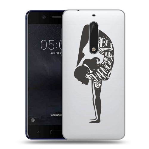 Полупрозрачный дизайнерский пластиковый чехол для Nokia 5 Креативные слова