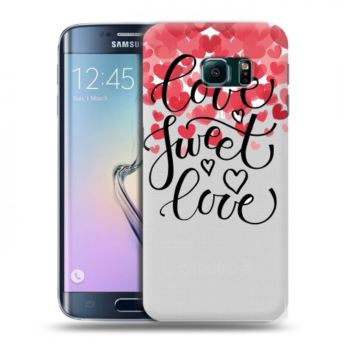 Полупрозрачный дизайнерский пластиковый чехол для Samsung Galaxy S6 Edge Прозрачные пожелания