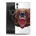 Полупрозрачный дизайнерский пластиковый чехол для Sony Xperia XZs Животный арт 4