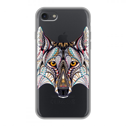 Полупрозрачный дизайнерский силиконовый с усиленными углами чехол для Iphone 7 Животный арт 4