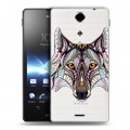 Полупрозрачный дизайнерский пластиковый чехол для Sony Xperia TX Животный арт 4