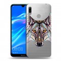 Полупрозрачный дизайнерский пластиковый чехол для Huawei Y6 (2019) Животный арт 4