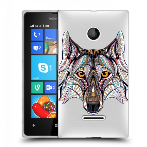 Полупрозрачный дизайнерский пластиковый чехол для Microsoft Lumia 435 Животный арт 4