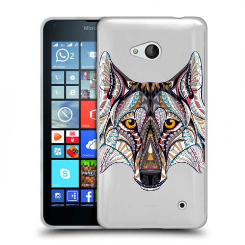 Полупрозрачный дизайнерский пластиковый чехол для Microsoft Lumia 640 Животный арт 4