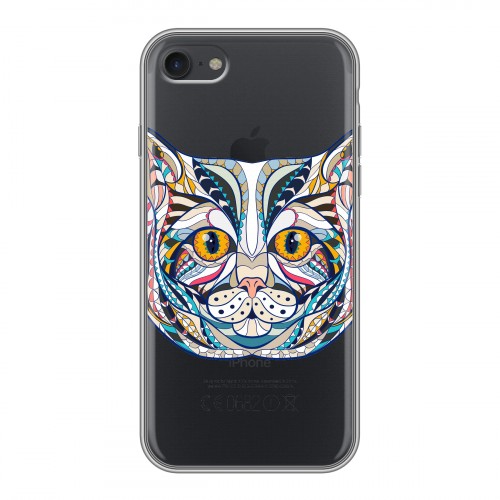 Полупрозрачный дизайнерский силиконовый с усиленными углами чехол для Iphone 7 Животный арт 4