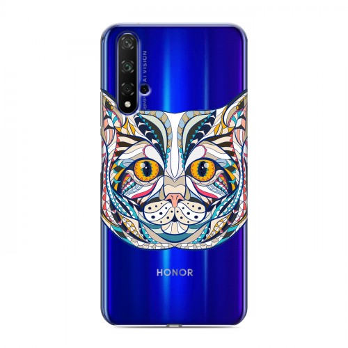 Полупрозрачный дизайнерский пластиковый чехол для Huawei Honor 20 Животный арт 4