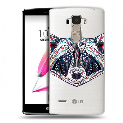 Полупрозрачный дизайнерский силиконовый чехол для LG G4 Stylus Животный арт 4