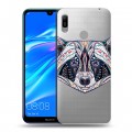 Полупрозрачный дизайнерский пластиковый чехол для Huawei Y6 (2019) Животный арт 4