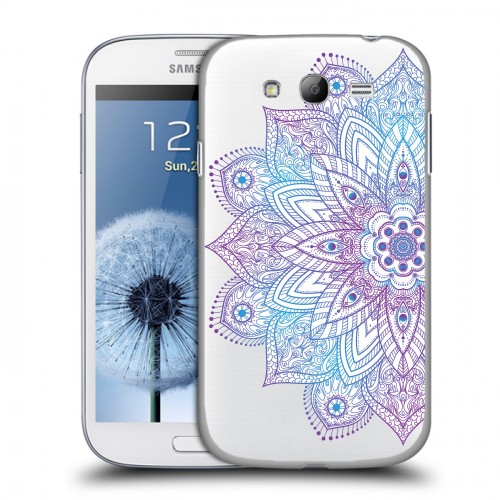 Полупрозрачный дизайнерский пластиковый чехол для Samsung Galaxy Grand Прозрачные мандалы