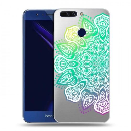 Полупрозрачный дизайнерский пластиковый чехол для Huawei Honor 8 Pro Прозрачные мандалы