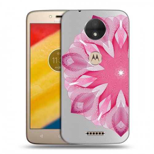 Полупрозрачный дизайнерский силиконовый чехол для Motorola Moto C Прозрачные мандалы