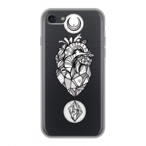 Полупрозрачный дизайнерский силиконовый с усиленными углами чехол для Iphone 7 Мистические знаки