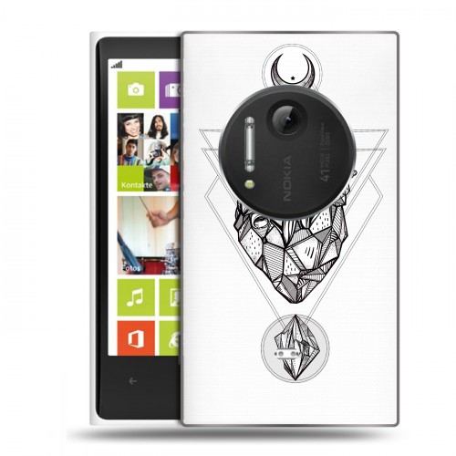 Полупрозрачный дизайнерский пластиковый чехол для Nokia Lumia 1020 Мистические знаки