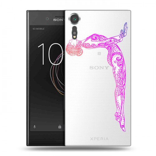 Полупрозрачный дизайнерский пластиковый чехол для Sony Xperia XZs Йога дизайн