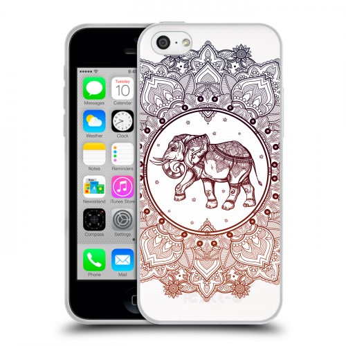 Полупрозрачный дизайнерский пластиковый чехол для Iphone 5c Слон