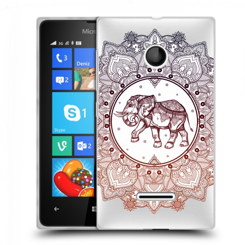 Полупрозрачный дизайнерский пластиковый чехол для Microsoft Lumia 435 Слон