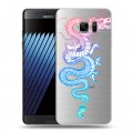 Полупрозрачный дизайнерский пластиковый чехол для Samsung Galaxy Note 7 Тату тренды