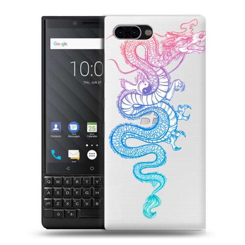 Полупрозрачный дизайнерский пластиковый чехол для BlackBerry KEY2 Тату тренды