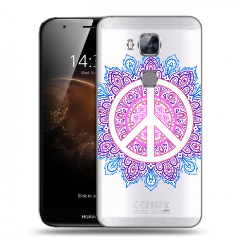 Полупрозрачный дизайнерский силиконовый чехол для Huawei G8 Прозрачные мандалы
