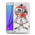 Полупрозрачный дизайнерский пластиковый чехол для Samsung Galaxy Note 2 Мистика символов
