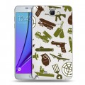 Полупрозрачный дизайнерский пластиковый чехол для Samsung Galaxy Note 2 Стикеры к Дню Победы