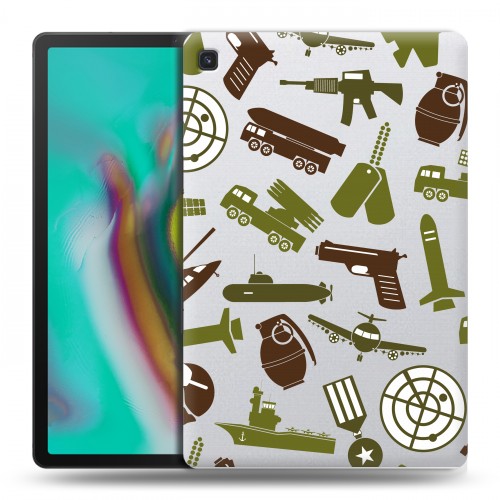 Полупрозрачный дизайнерский пластиковый чехол для Samsung Galaxy Tab S5e Стикеры к Дню Победы