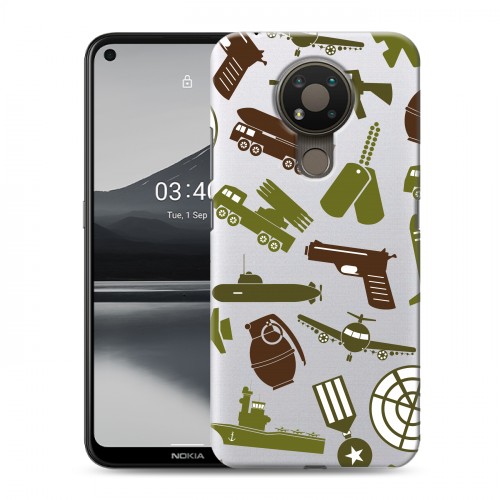 Полупрозрачный дизайнерский пластиковый чехол для Nokia 3.4 Стикеры к Дню Победы