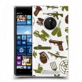 Полупрозрачный дизайнерский пластиковый чехол для Nokia Lumia 830 Стикеры к Дню Победы